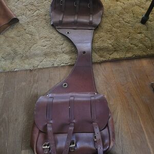 Brown Leather Kavelry Saddle Bags